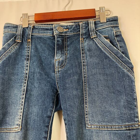 Joie | Skinny Jeans Large Pockets Zip Ankle Dark Wash Cotton Blend Womens 24 - Picture 2 of 9